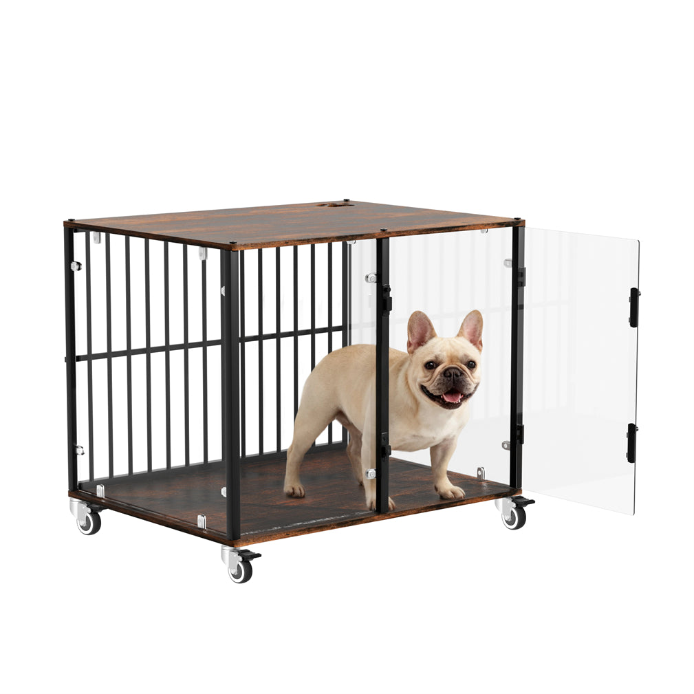 Strong Tempered Glass Dog Cage Furniture Side Table Dog Kennel