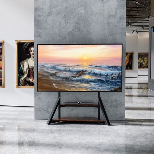 Reinforced Metal 65-100" TV Floor Stand 2 Tier Shelf TV Mount Adjustable Height