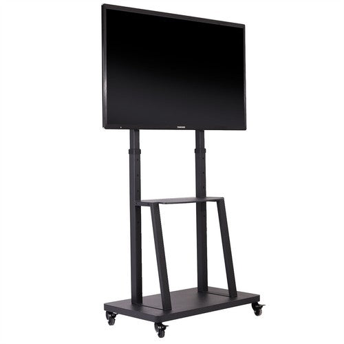Mobile TV Cart for 32-100" Height Adjustable Rolling Floor TV Stand w/ Dual Tray