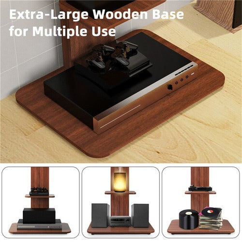 32-65" Unique Ergonomic Floor TV Stand Universal TV Stand Mount with Open Shelf