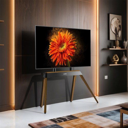 40-86" TV Floor Stand Strong Solid Wood Shelf TV Mount Stand Loads up to 110lbs