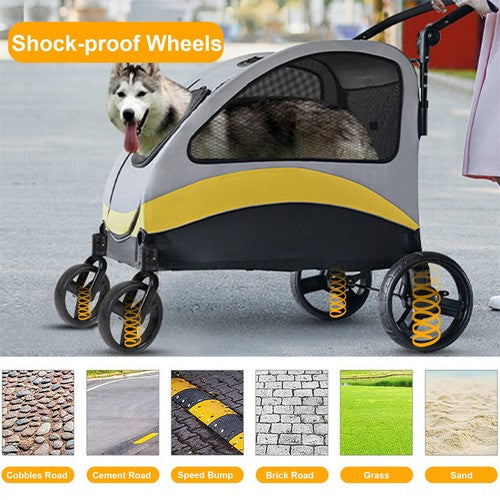 XX-Large Foladble Dog Pet Mobile Stroller Stable Jogger Carrier Holds up to 65KG