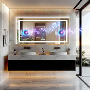 1400MM Large LED Bathroom Mirror Smart Bluetooth Speaker Anti-fog Makeup Mirror
