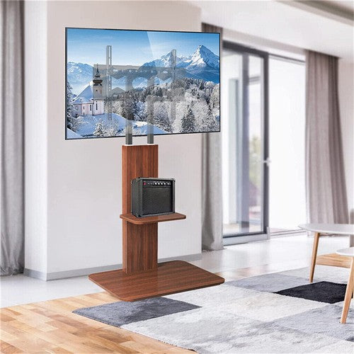 32-65" Unique Ergonomic Floor TV Stand Universal TV Stand Mount with Open Shelf