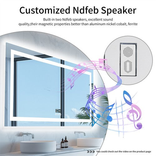 180cm LED Bathroom Mirror Bluetooth Speaker Music Makeup Mirror Dimmable