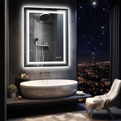 LED Bathroom Vanity Mirror Lighted Smart Wall Mounted Backlit Mirror Waterproof