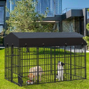 Upgraded Thicken Pet Dog Kennel Heavy Duty Metal Dog Cage House w/ Feeding Door