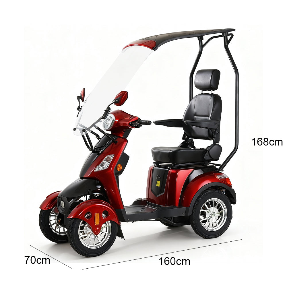 Eeeza B03B Mobility Scooter with Canopy & Windshield, 500W 60V20Ah