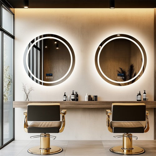 Dual Lights Bluetooth LED Bathroom Mirror Anti-fog Makeup Mirror Shatter-proof