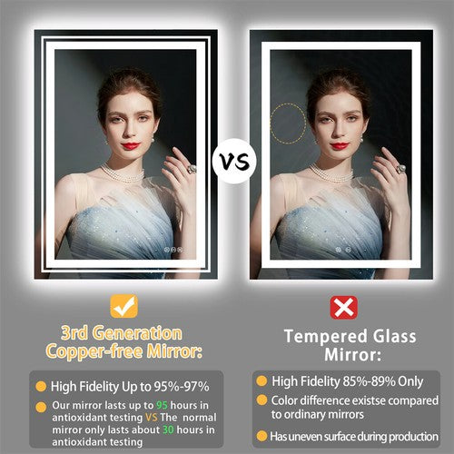 1.83m Jumbo LED Bathroom Mirror Dual Lights Anti-Fog Vanity Mirror IP65