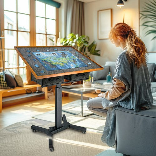 1500 Piece Jigsaw Puzzle Table 4 Adjustable Angle with Cover & 2 Storage Drawers