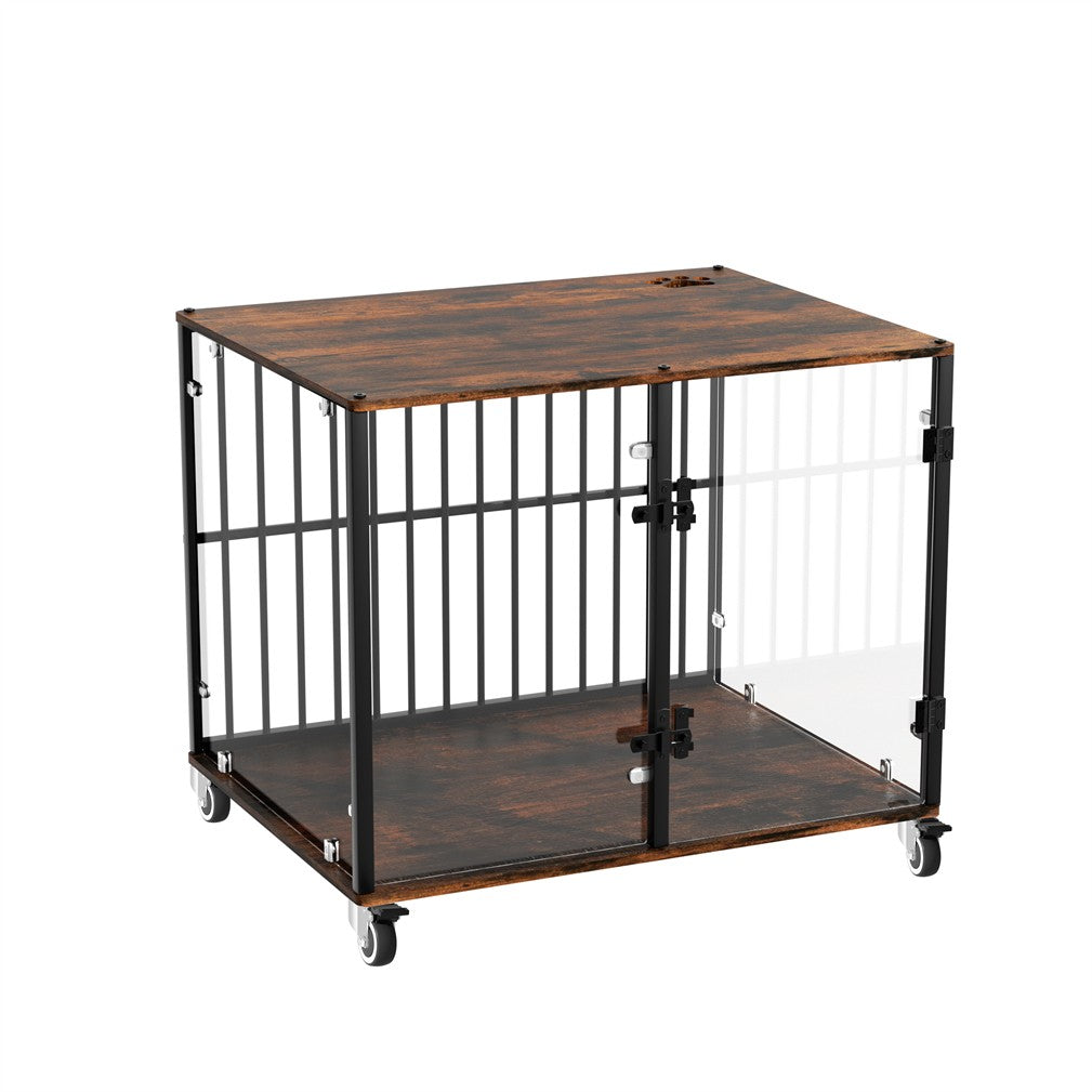 Strong Tempered Glass Dog Cage Furniture Side Table Dog Kennel