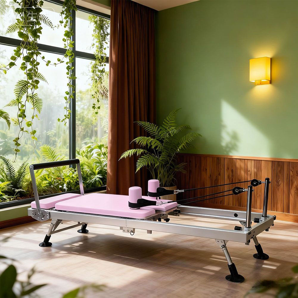 Eeeza Foldable Pilates Reformer, Silent Resistance with Adjustable Steel Frame