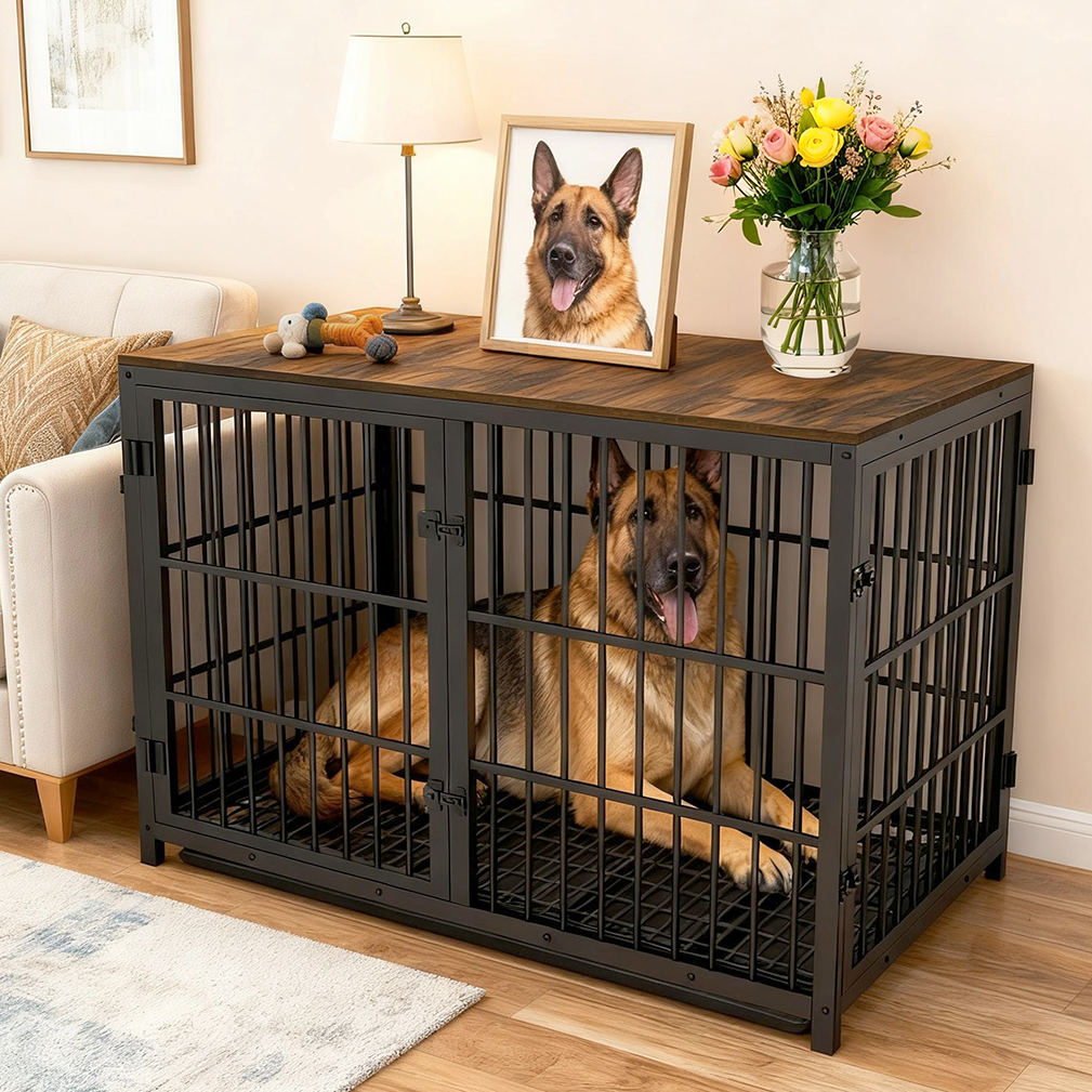 XXL 120CM Furniture Style Pet Dog Cage Kennel Crate Side Table Storage