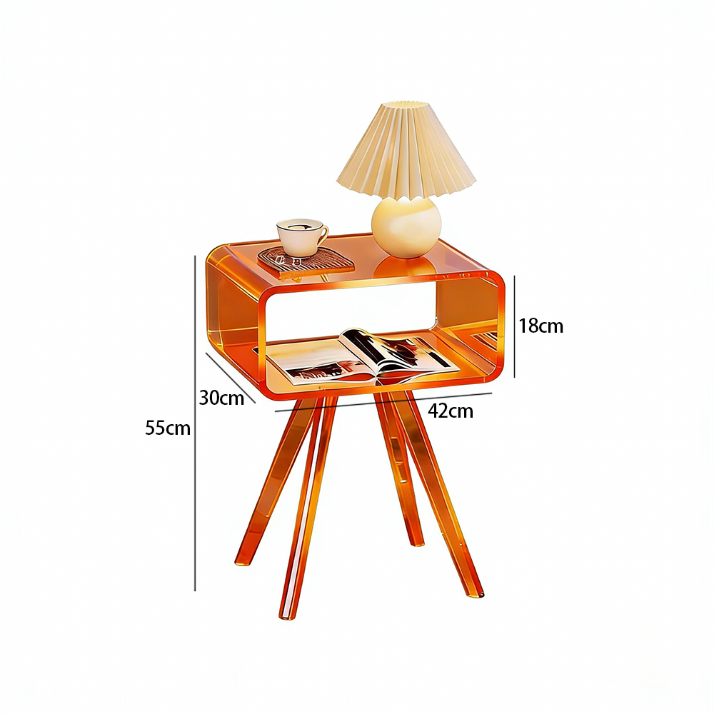 Acrylic Side Table,Bedside Table Nightstand for Bedroom Living Room