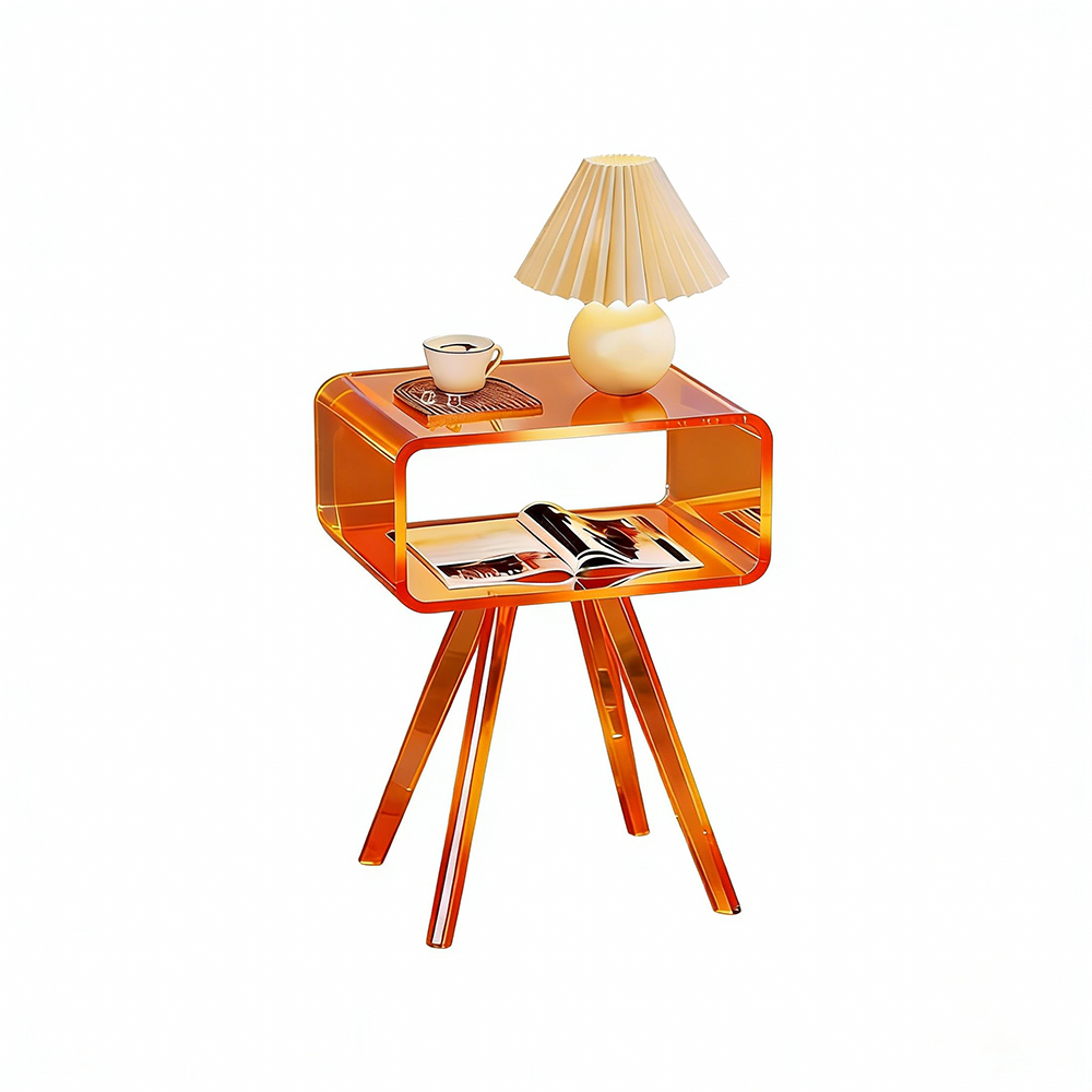 Acrylic Side Table,Bedside Table Nightstand for Bedroom Living Room