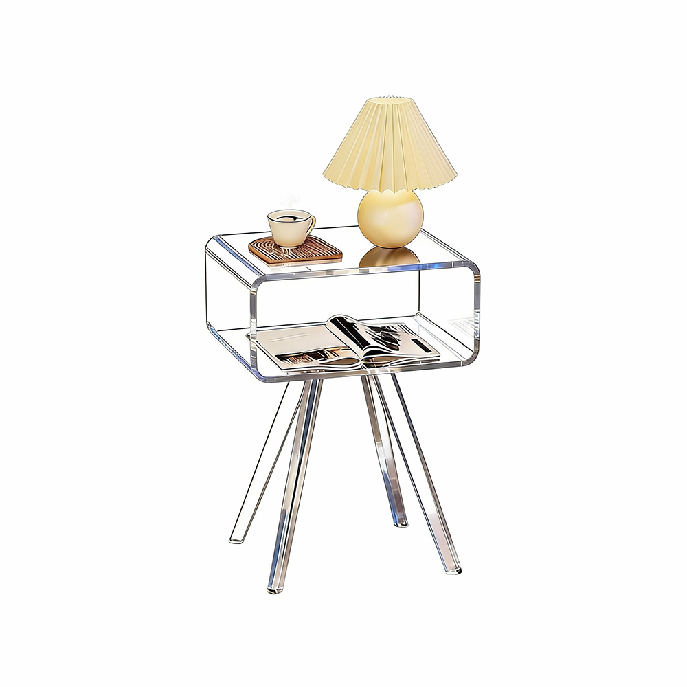 Acrylic Side Table,Bedside Table Nightstand for Bedroom Living Room