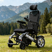 Eeeza 250W Foldable Electric Wheelchair – Lightweight Aluminium Frame, Dual Motors with Reclining Backrest