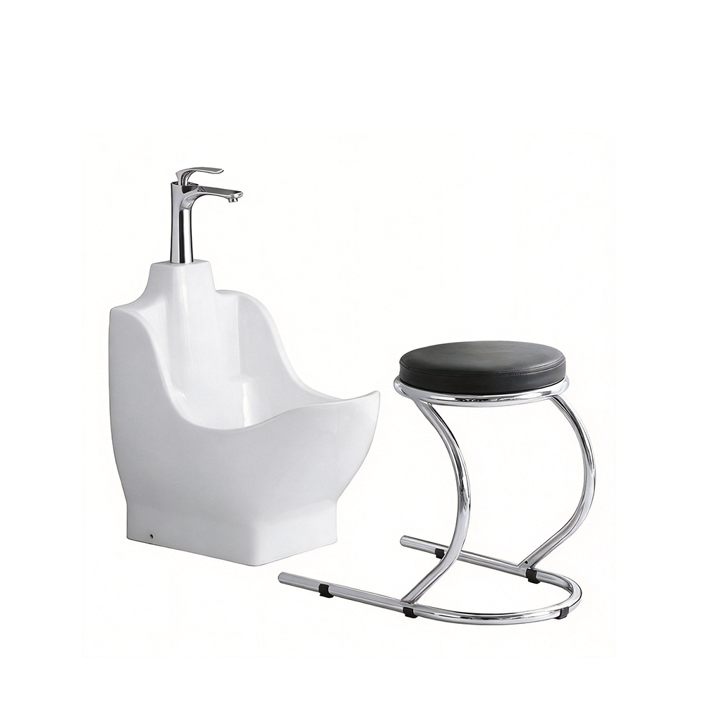 Eeeza Bathroom Foot Spa Ceramic Basin With Dedicated Chair