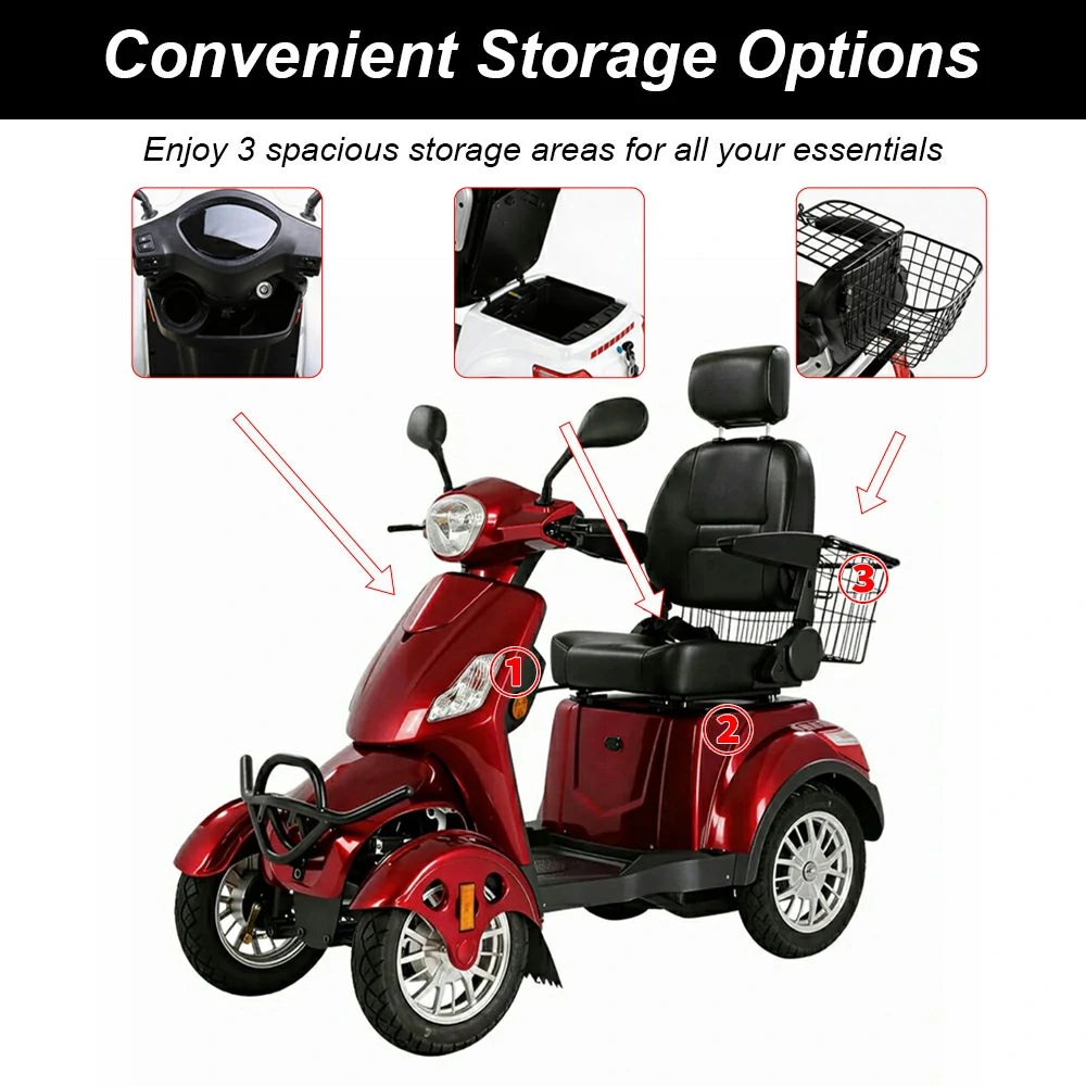 Eeeza B03/B03B 4-Wheel Electric Mobility Scooter, 500W, 150kg Max Load