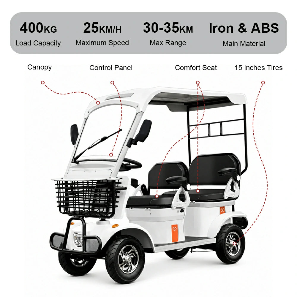 Eeeza E60 Electric Mobility Scooter with Long-Range, 1000W 60V 20Ah