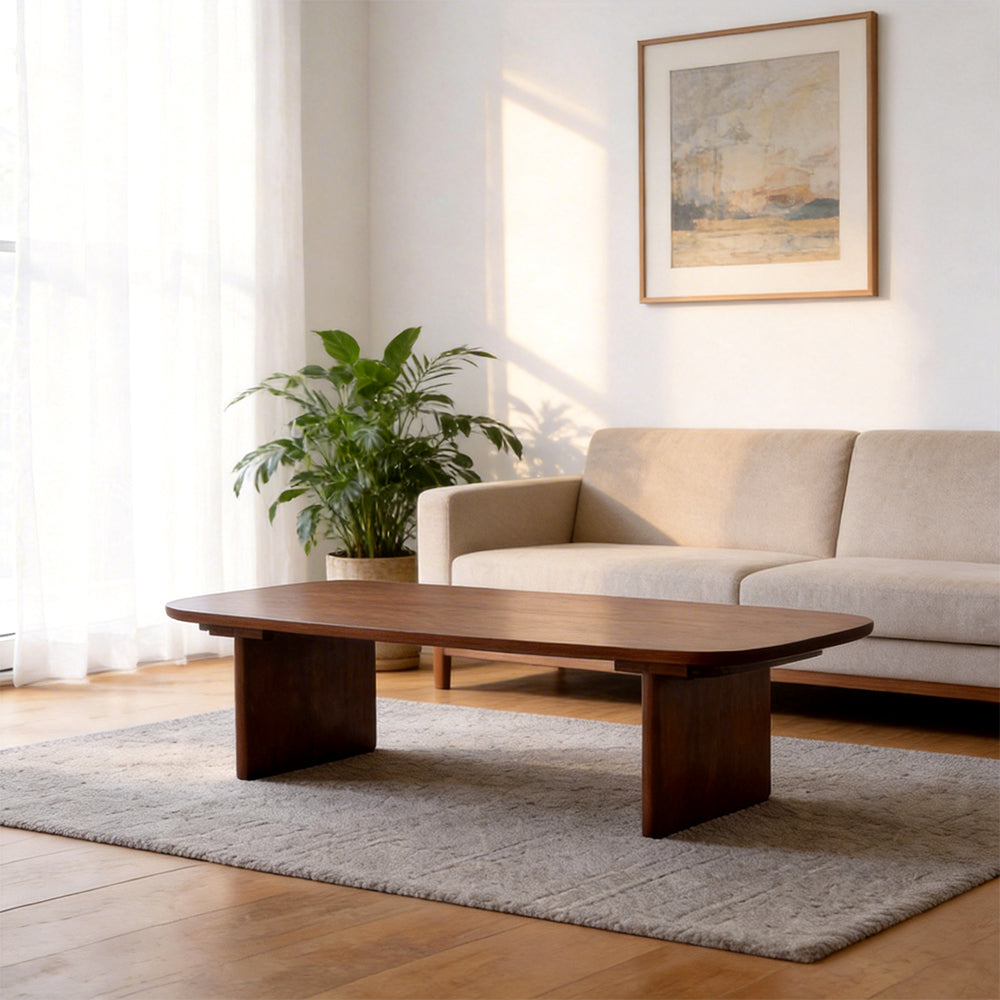 Eeeza Vintage Coffee Table for Living Room, Solid Wood