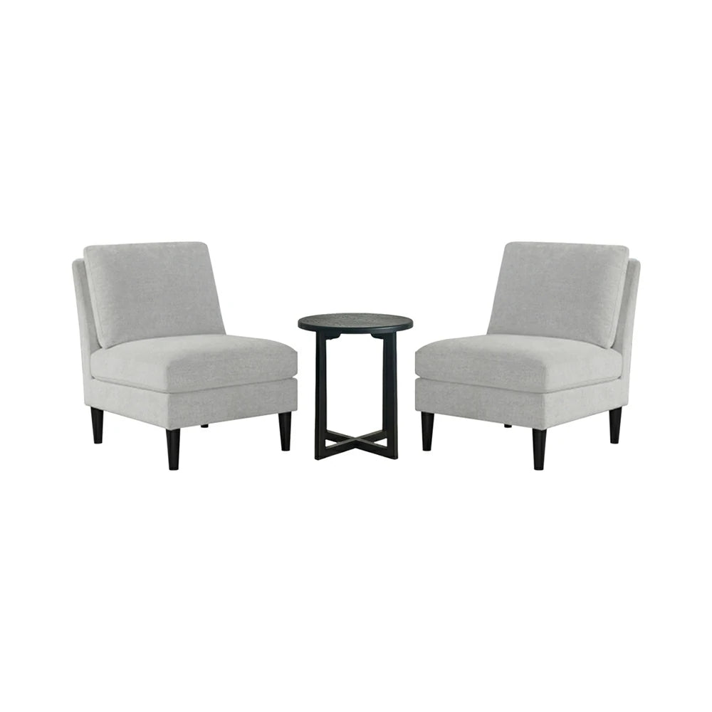 Brio Classic Sofa Chair and Coffee Table Set, Fabric and Wood