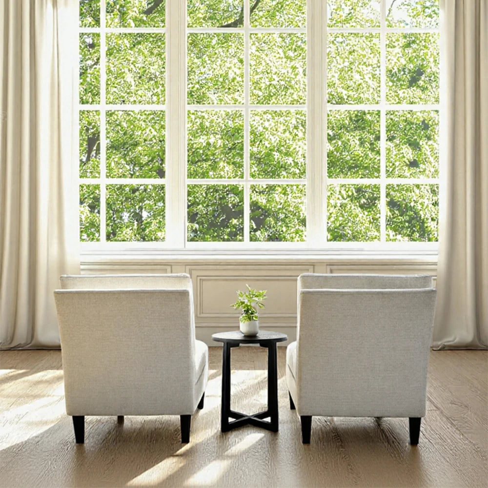 Brio Classic Sofa Chair and Coffee Table Set, Fabric and Wood