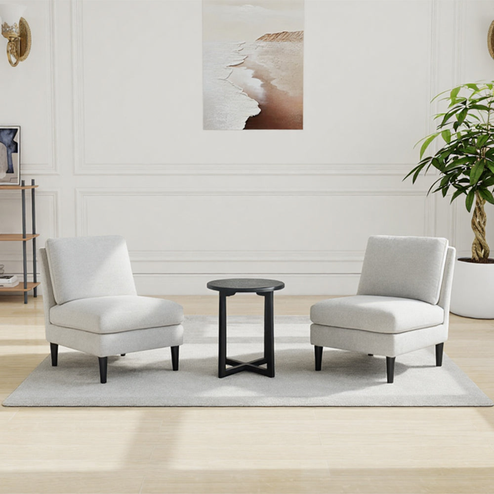 Brio Classic Sofa Chair and Coffee Table Set, Fabric and Wood