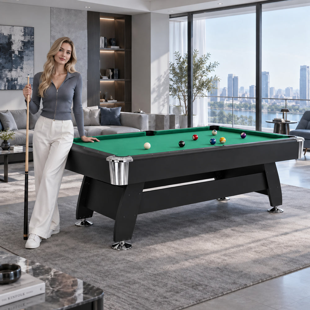 DOBO Billiard Table with Velvet Tablecloth and Accessories, MDF, 7ft