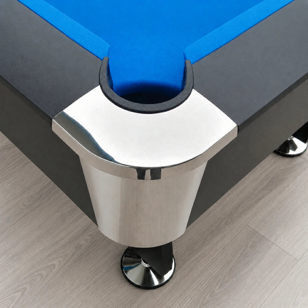 Billiard Table with Accessories, Ball Return, Blue Velvet Cloth, 7Ft