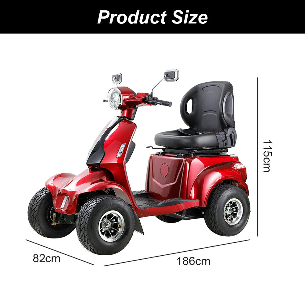 Eeeza AFDD Adjustable Electric Mobility Scooter, 1000W 60V 20Ah