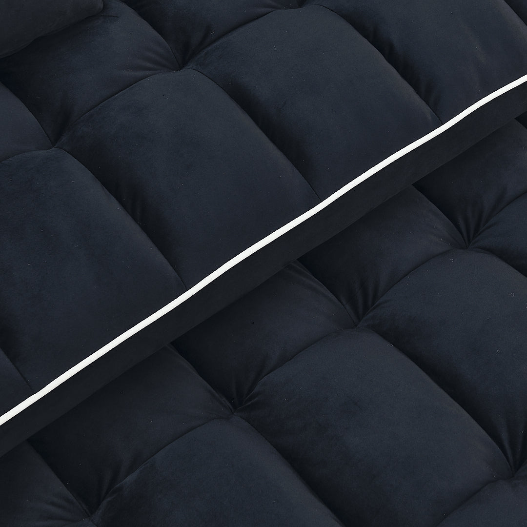 Eeeza Modern Velvet Sofa Bed with Cushions and Phone Holder, 2-seater