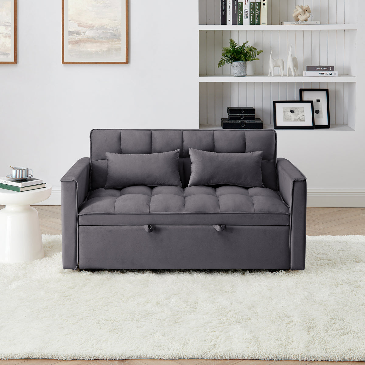 Eeeza Modern and Multi-functional Foldable Sofa Bed, 2-seater, Velvet