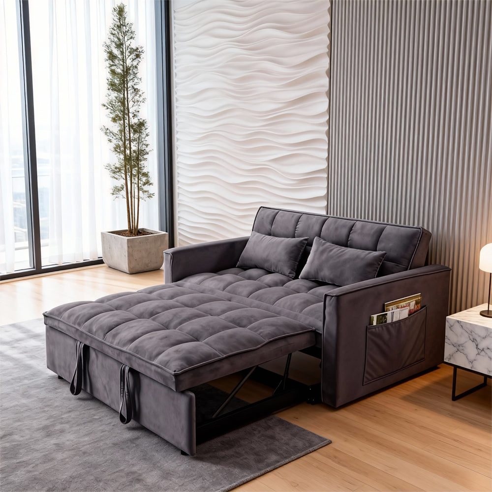 Eeeza Modern and Multi-functional Foldable Sofa Bed, 2-seater, Velvet