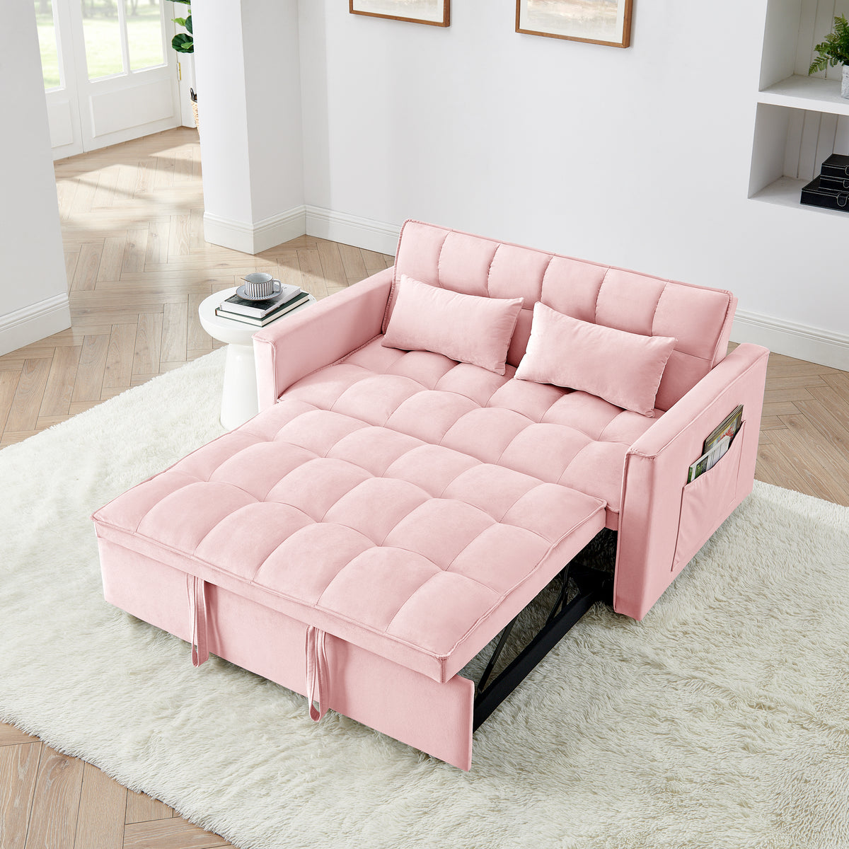 Eeeza Modern and Multi-functional Foldable Sofa Bed, 2-seater, Velvet