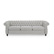 Chalantevo Button Tufted Sofa, 3-Seater, Upholstered Fabric, 215.3cm