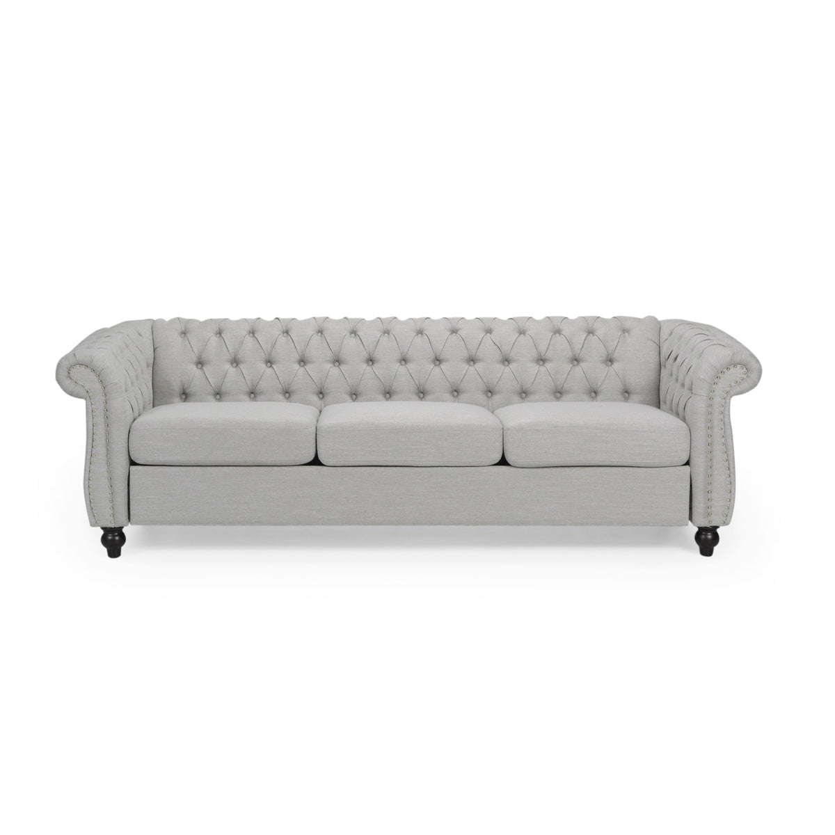Chalantevo Button Tufted Sofa, 3-Seater, Upholstered Fabric, 215.3cm