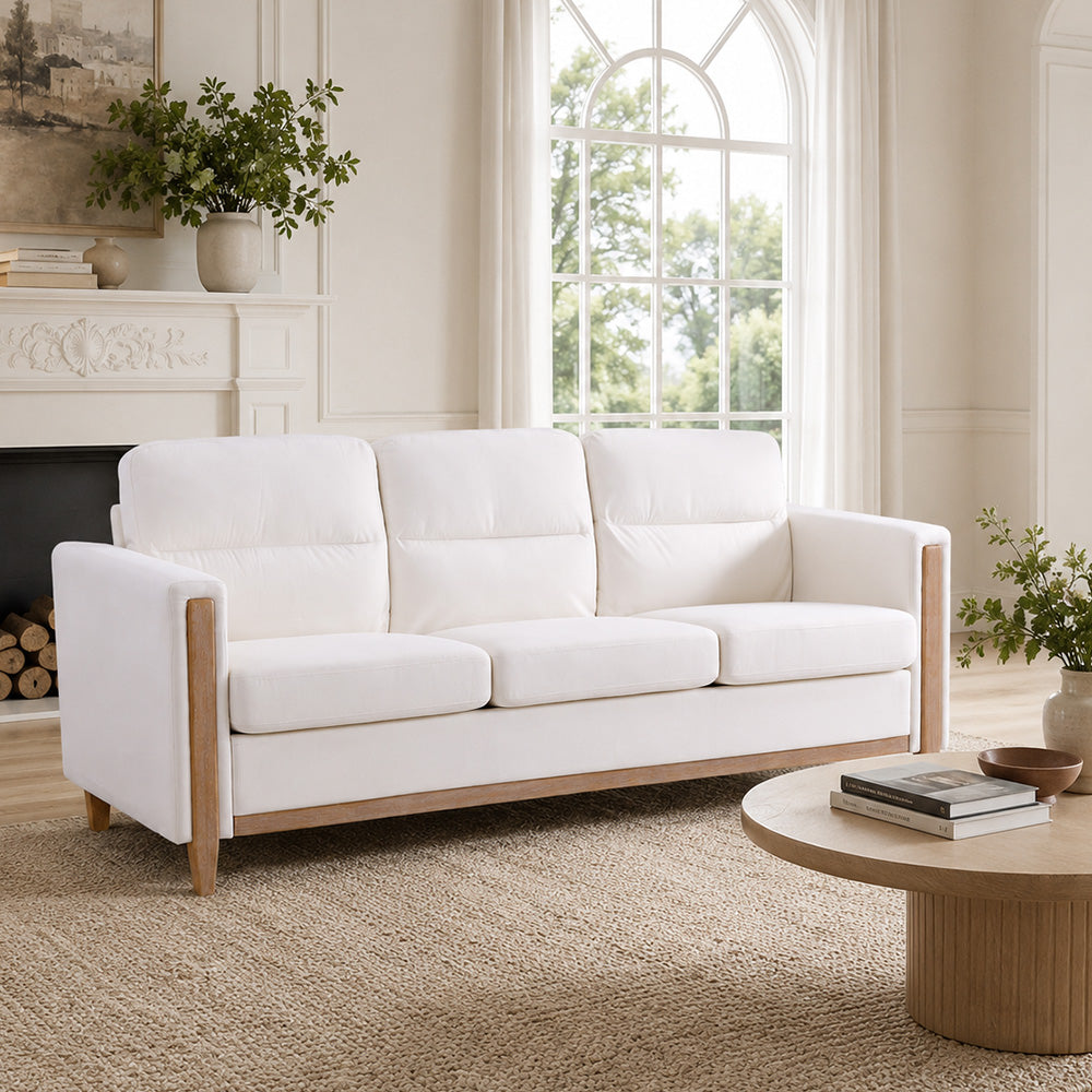 Chalantevo Modern Fabric Sofa, Upholstered, 3-Seater, 202cm Width