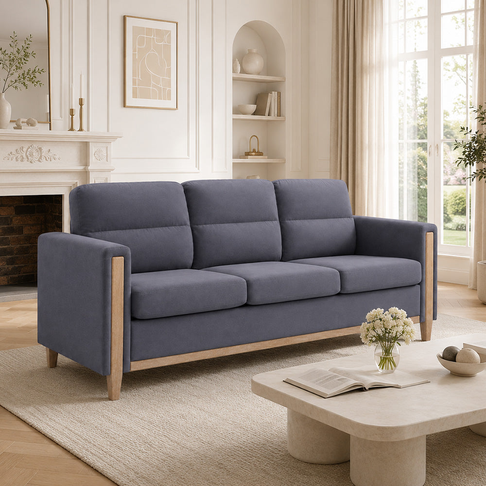 Chalantevo Modern Fabric Sofa, Upholstered, 3-Seater, 202cm Width