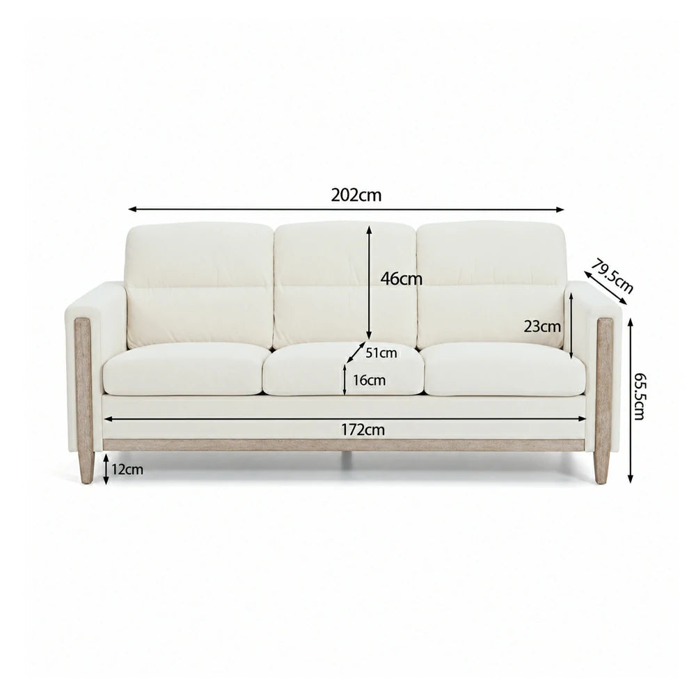 Chalantevo Modern Fabric Sofa, Upholstered, 3-Seater, 202cm Width