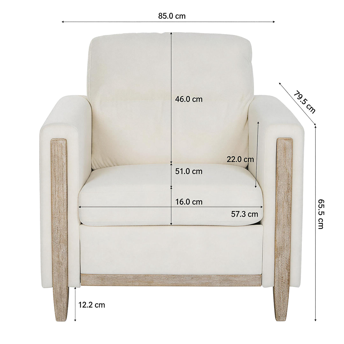 Modern  PU Leather & Velvet Upholstered Single Seater Accent Chair