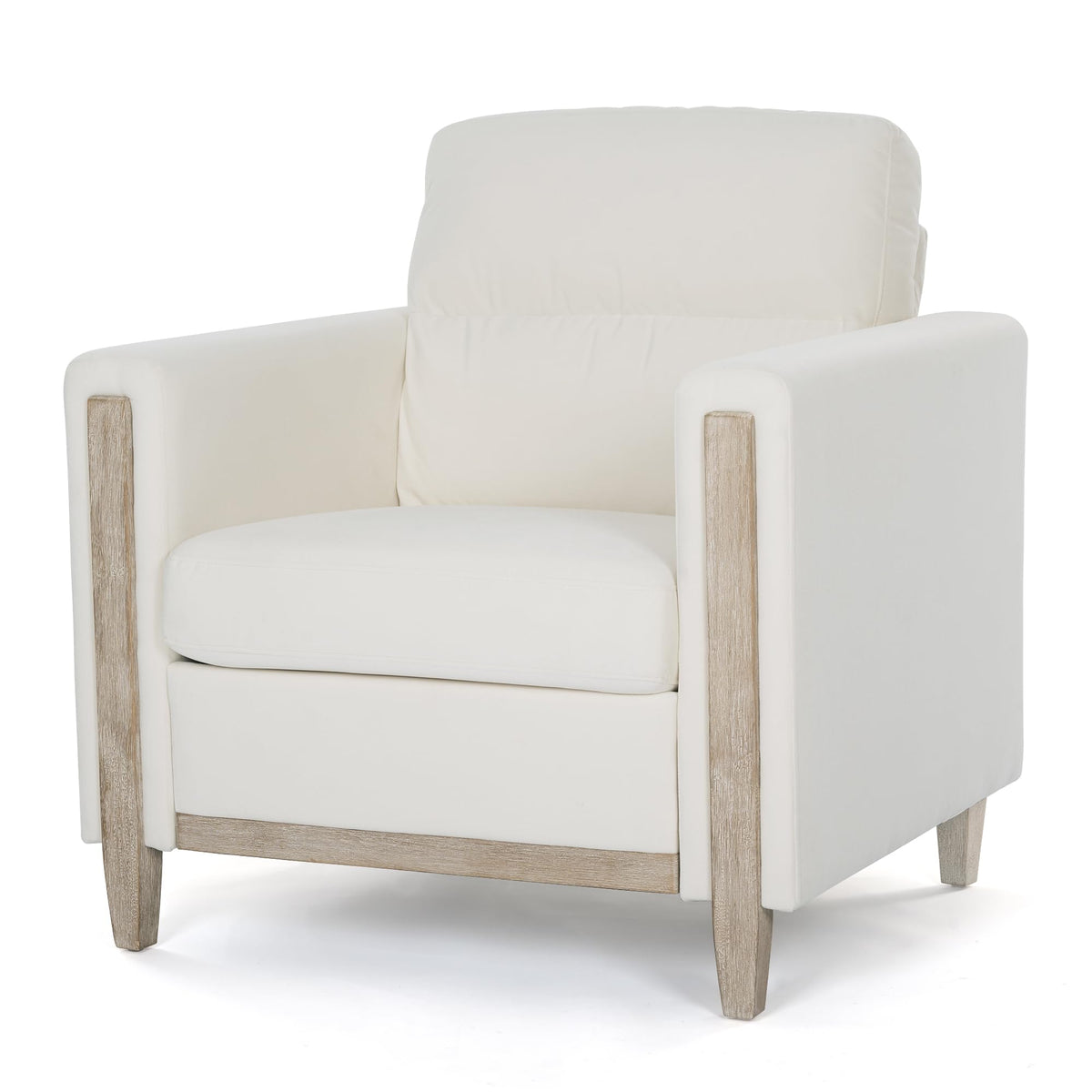 Modern  PU Leather & Velvet Upholstered Single Seater Accent Chair