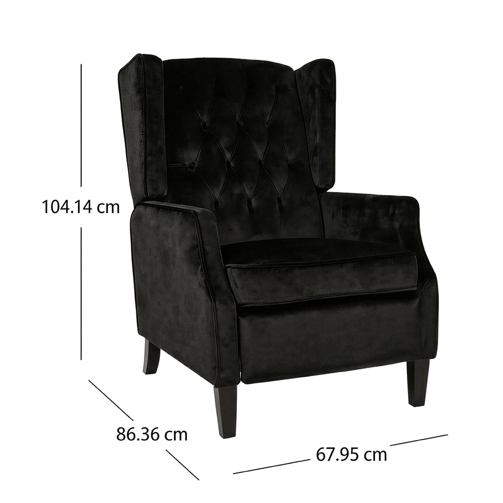 Chalantevo Classic High-Back Tufted Armchair, Wingback, Birch, Black