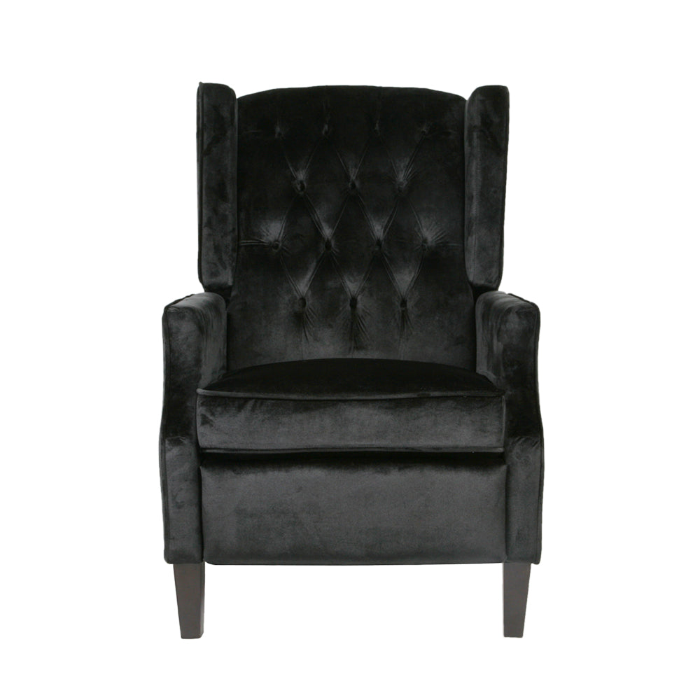 Chalantevo Classic High-Back Tufted Armchair, Wingback, Birch, Black