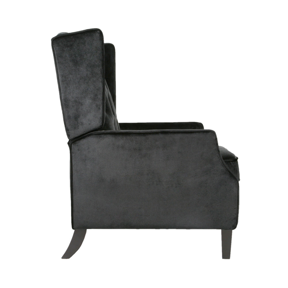 Chalantevo Classic High-Back Tufted Armchair, Wingback, Birch, Black