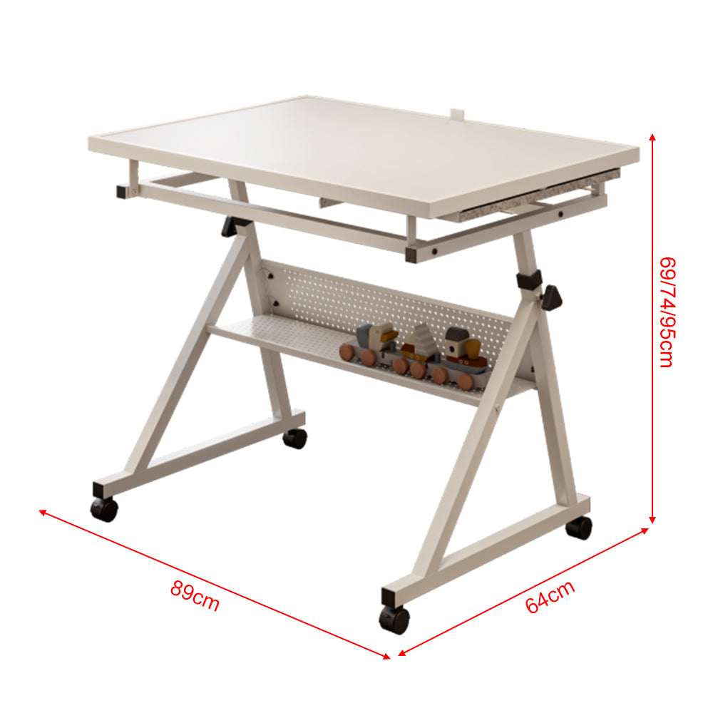 Eeeza 1500pcs Jigsaw Puzzle Table with 4 Trays, Metal, White