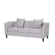 Minimalist Beige Fabric 3-Seater Sofa with 2 Pillows
