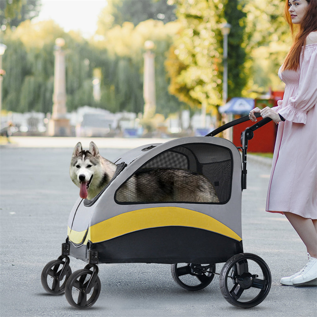 XL Foladble Dog Pet Stroller Stable Jogger Carrier Holds up to 65KG