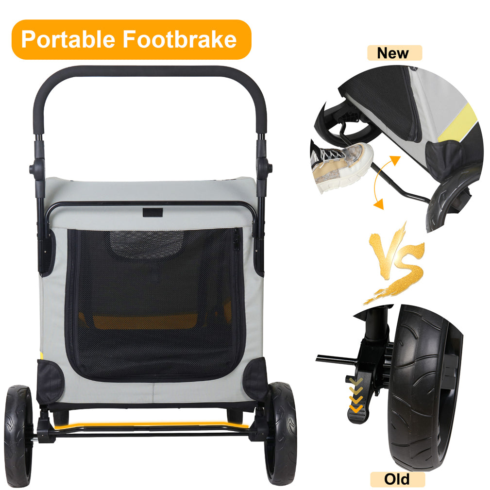 XL Foladble Dog Pet Stroller Stable Jogger Carrier Holds up to 65KG